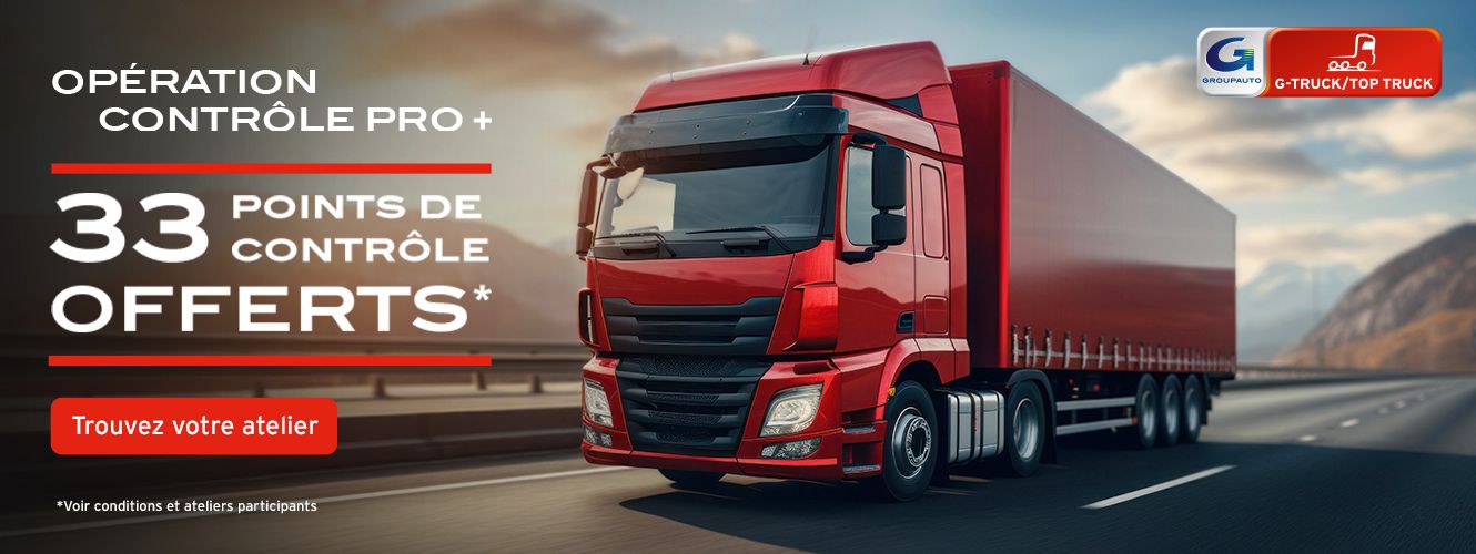  33 points de contrôle OFFERTS dans vos ateliers Top Truck / G-truck